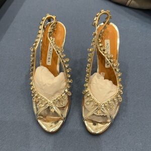 Aquazzara crystal heel sandal